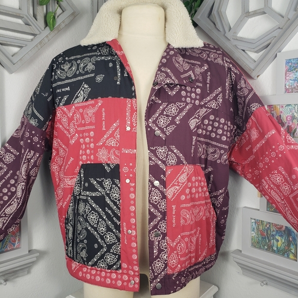 Palm Angels Sherpa Quilted Cotton Bandana Streetwear Y2K Retro sz XXL Unisex - Picture 5 of 17